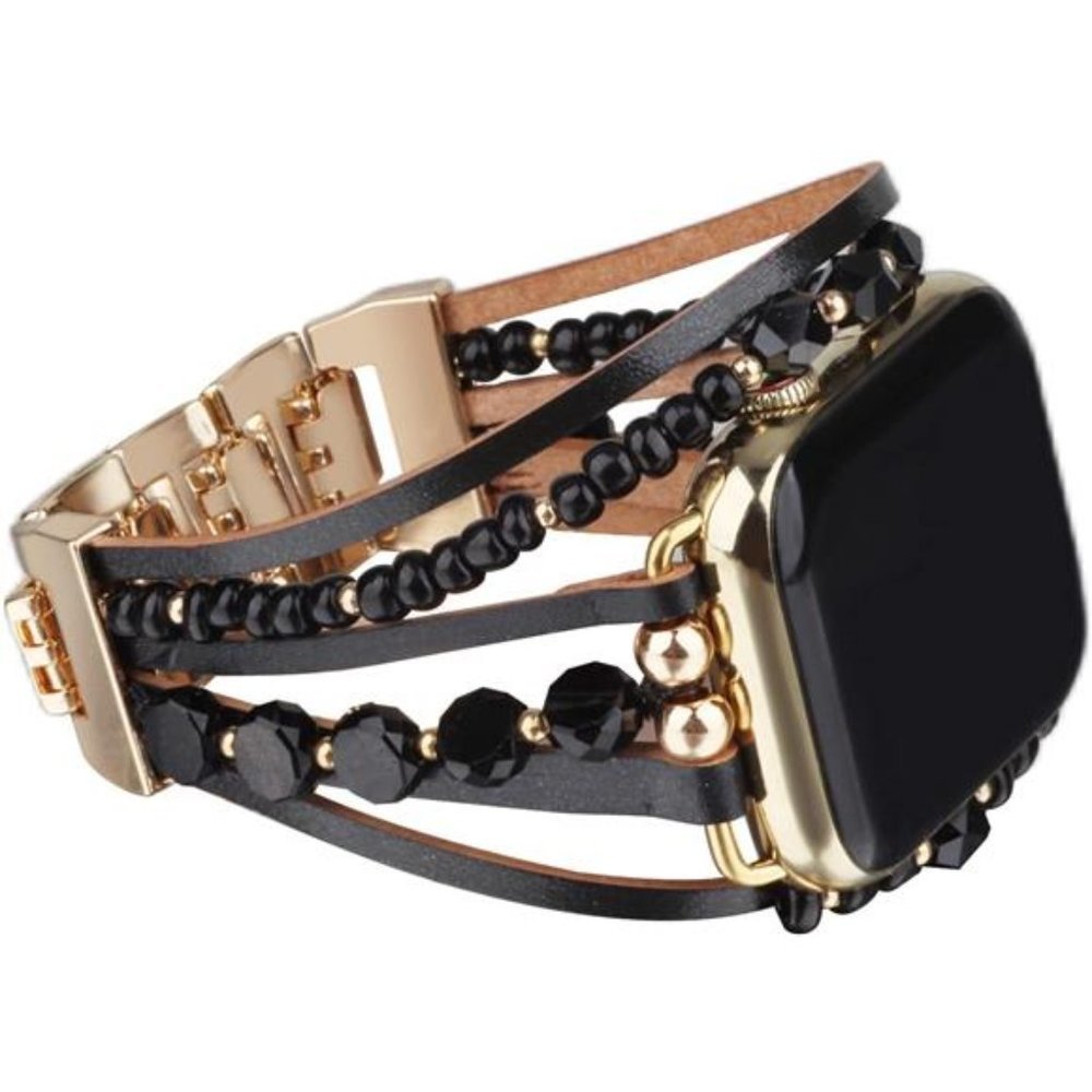 NEW Beaded Boho Black Apple Watch Band